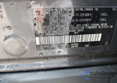 2022 Toyota Rav4 Hybrid Xle из США, поврежденный, VIN 2T3RWRFV7NW136187